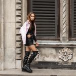 tinuta cu cizme lungi fara toc